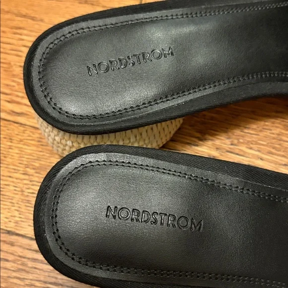 Nordstrom Black Mules with Woven Heel - Picture 5 of 8